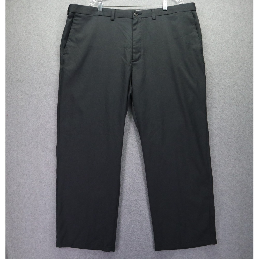 Haggar Pants Mens 44x30 H26 Dress Khaki Slacks Business Casual‎ Flat Front Gray